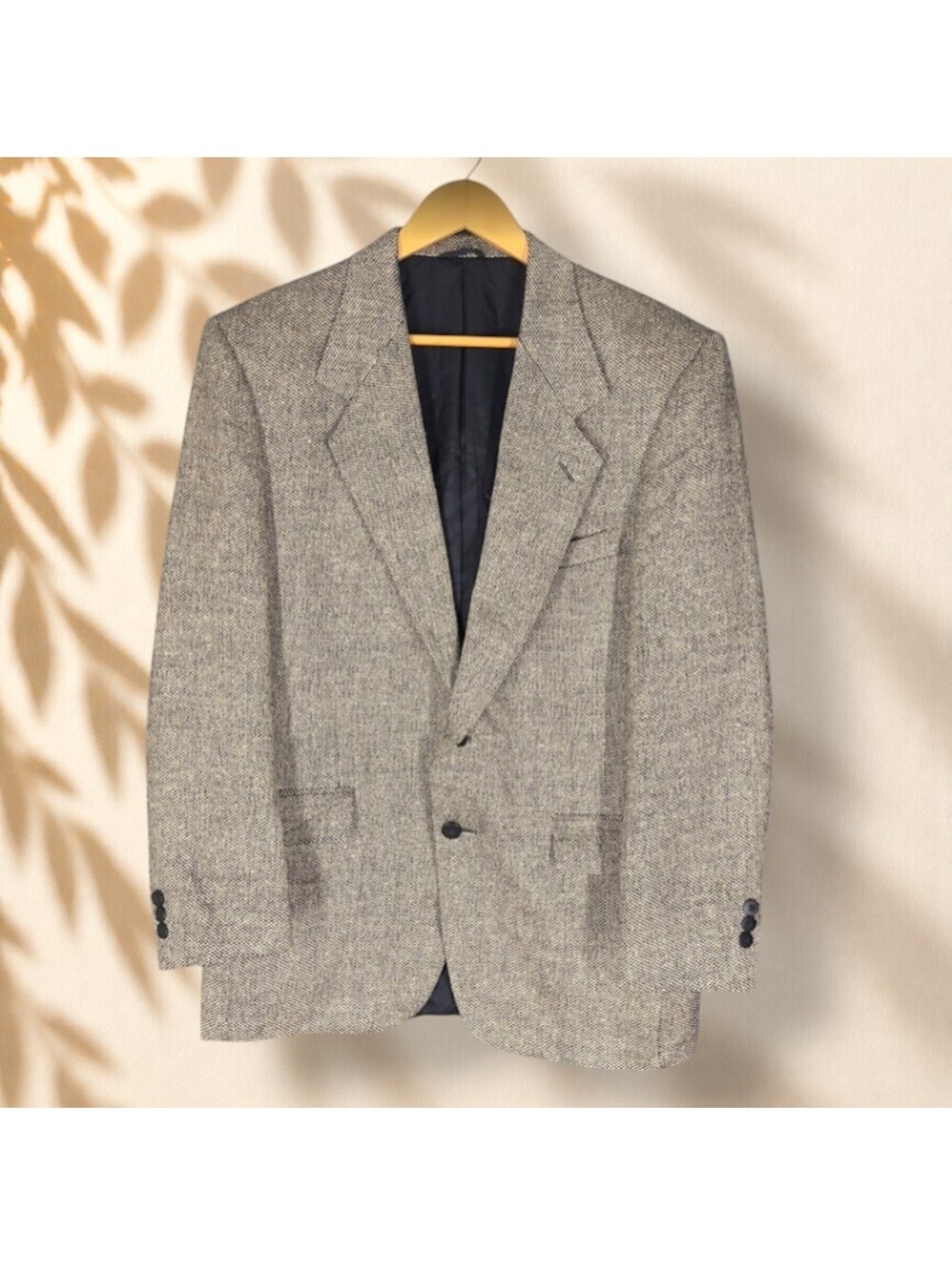 Biella Blazer Men 42 Gray Button Up Collared Long Sleeve Pockets Career Classic
